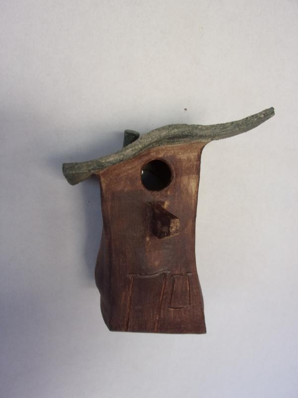 Vogelhuisje nr.3268. "Vierkant platdak" €.90.-