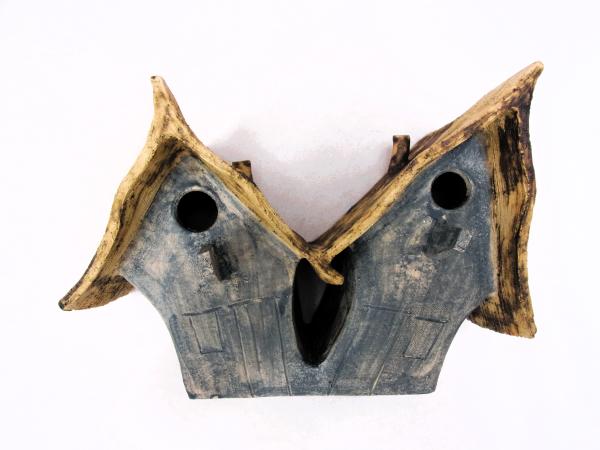 Vogelhuisje nr.3305. "Vierkant puntdak tweeling" €.160.-
