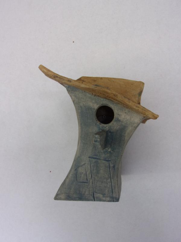 Vogelhuisje nr.3340. "Vierkant platdak plant" &euro;.90.-